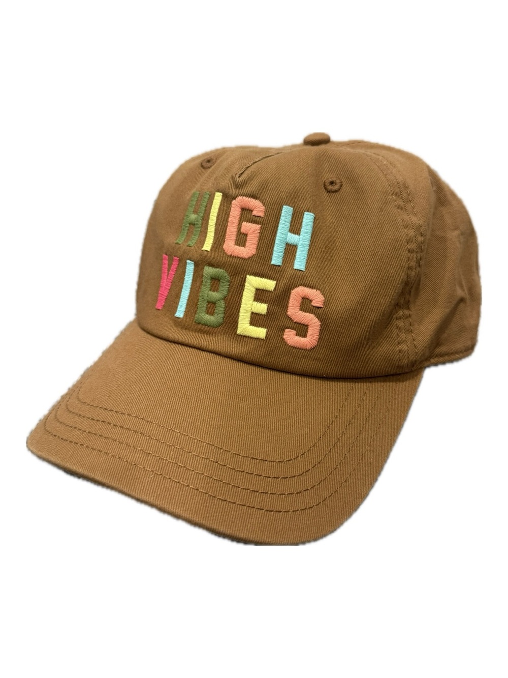 Spiritual Gangster High Vibes Dad Hat in Camel